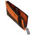 Zipped Leather Card Holder by Mala Axis: 613 Brown/Amber - Open Zipped Leather Card Holder by Mala Axis: 613 Brown/Amber - Open