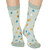 Thought Women's Bamboo Socks SPW673 Juliette Raindrops: Grey Marle - two socks shown on model's feet
