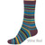 Thought Bamboo Socks for Men. SPM682 'Abram Multi Stripe' : Wine Red - one sock shown on a model's foot