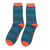 Mr Heron Thin Stripe Socks: Teal - Loose Pair