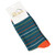 Mr Heron Thin Stripe Socks: Teal - packed pair