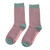 Miss Sparrow Bamboo Socks - Mini Stripes: Dusky Pink/Purple - Pair