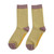 Miss Sparrow Bamboo Socks - Mini Stripes: Olive/Yellow- Pair