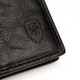 Tumble and Hide Italian Leather Small Wallet 2068 Black : Logo