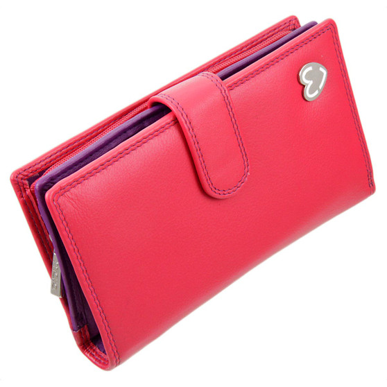 Large Tab Purse with RFID Protection Pink Tabitha 3178