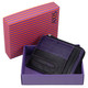 Zipped Leather Card Holder by Mala Axis: 613 Black/Purple - Box