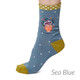 Thought Bamboo Socks SPW483 Flora Flowers Sea Blue