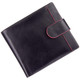 Golunski Leather Tabbed Wallet with Colour Detail Black/Red : Front