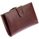 Tumble & Hide Italian Leather Frame Purse Brown : Angle