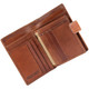 Tumble & Hide Italian Leather Purse with a Tab & Zip :1263 THV Cognac : Open 1