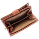 Tumble & Hide Italian Leather Purse with a Tab & Zip :1263 THV Cognac : Zipped Coin Pocket