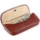 Tumble & Hide Italian Leather Glasses Case 4303 THV Brown :  Open