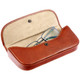 Tumble & Hide Italian Leather Glasses Case 4303 THV Cognac : Open