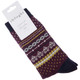 Thought Bamboo Socks for Men. SPM576 'Reginald' Fair Isle : Aubergine Pair