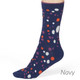 Thought Women's Bamboo Socks SPW671 Lucille: Navy - one sock shown on model's foot
