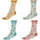 Thought Women's Bamboo Socks SPW673 Juliette Raindrops: 4 colours shown on feet
