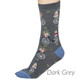 Thought Women's Bamboo Socks SPW711 Helen Bike : Dark Grey - one sock shown on model's foot