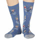 Thought Women's Bamboo Socks SPW711 Helen Bike : Blue Slate - two socks shown on model's feet.