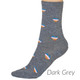 Thought Women's Bamboo Socks SPW694 Cretia Heart: Dark Grey. 1 sock  on model's foot