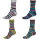 Thought Bamboo Socks for Men. SPM682 'Abram Multi Stripe' : the 4 colours shown on model's feet