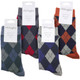 Thought Bamboo Socks for Men. SPM703 'Philip Argyll' : 4 folded pairs showing colour options