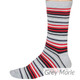 Thought Bamboo Socks for Men. SPM702 'Watson Stripe' : Grey Marle - one sock shown on a model's foot