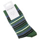 Thought Bamboo Socks for Men. SPM702 'Watson Stripe' : Olive Green - a folded pair