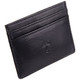 Slim Card Wallet Mala Leather Toro Black 618:  Showing the front view
