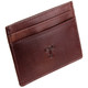 Slim Card Wallet Mala Leather Toro Brown618:  Showing the front view