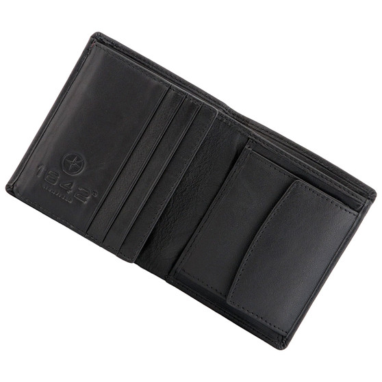 '1642' Small Leather Wallet with Coin Pocket: 2035