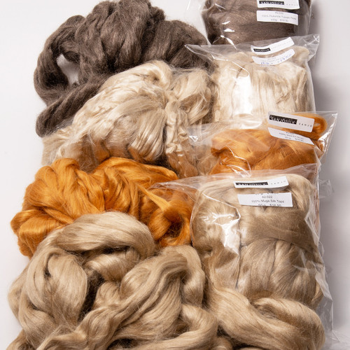 Debbie Held's Carding Wild Silks workshop by Sanjo Silk and Sweet Georgia Yarns