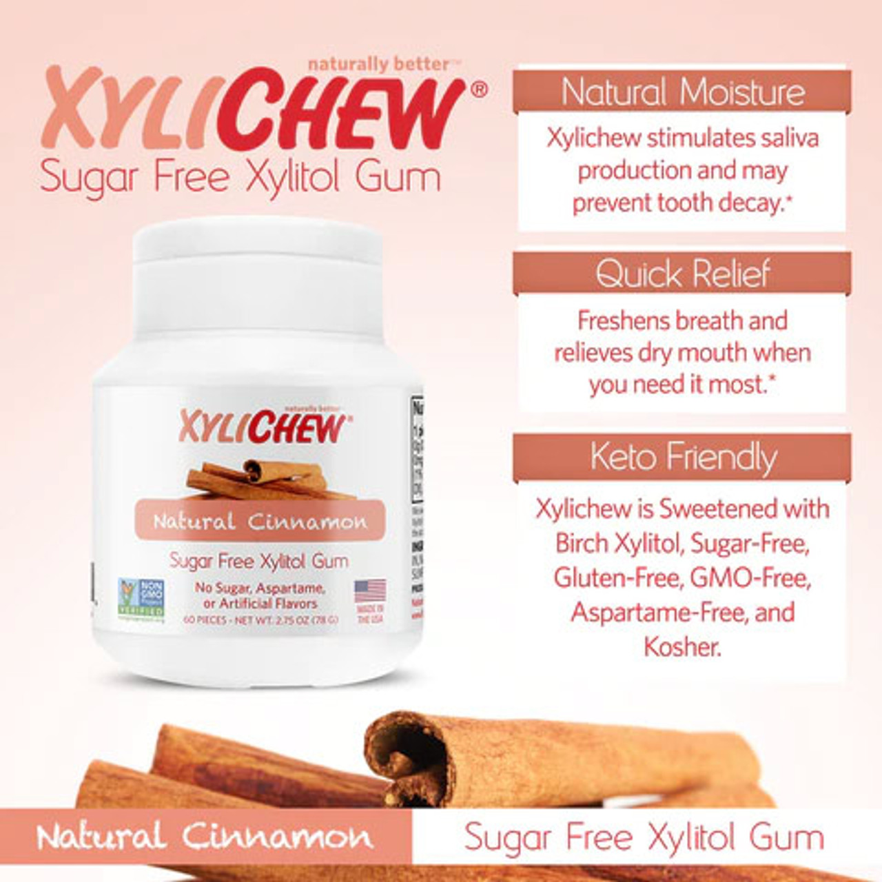  Epic Xylitol Chewing Gum - Sugar Free & Aspartame Free