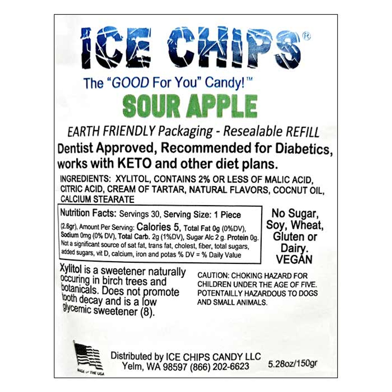 Ice Chips Candy - ICE CHIPS® Sour Apple Xylitol Candy