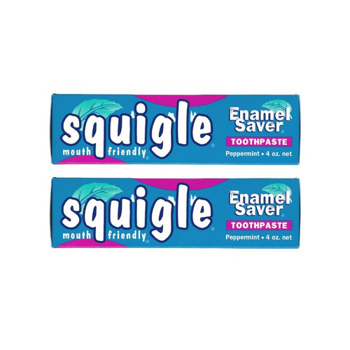 Squigle Enamel Saver Toothpaste with Xylitol and FLUORIDE - 4 oz tubes