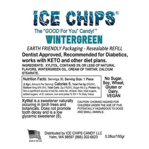 Wintergreen  Ice Chips - 5.28 oz. bag