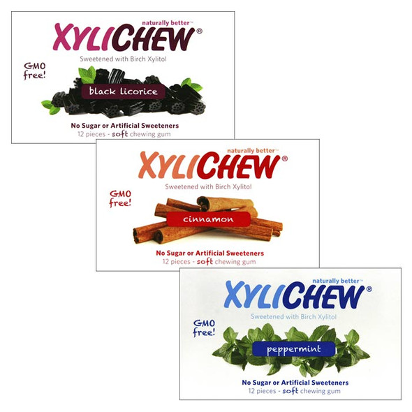 XyliChew Sugar Free Xylitol GUM - 12 pc. sleeve - Made in the USA