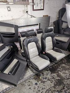 AUDI S3 LEATHER SEATS + DOOR CARD PANELS 8P BLACK +WHITE PANDA COMPLETE SET 2011