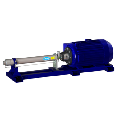 FEDCO MSS series multistage centrifugal high-pressure feed pump close-coupled to its motor on a common baseplate