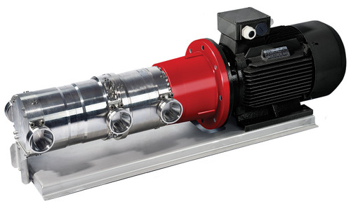 Danfoss iSave 40 energy recovery device on a horizontal base frame. 180U0012 is supplied with a NEMA 286TC, 15 kW (20 HP), 6-pole motor; the unit pictured carries the equivalent IEC motor.