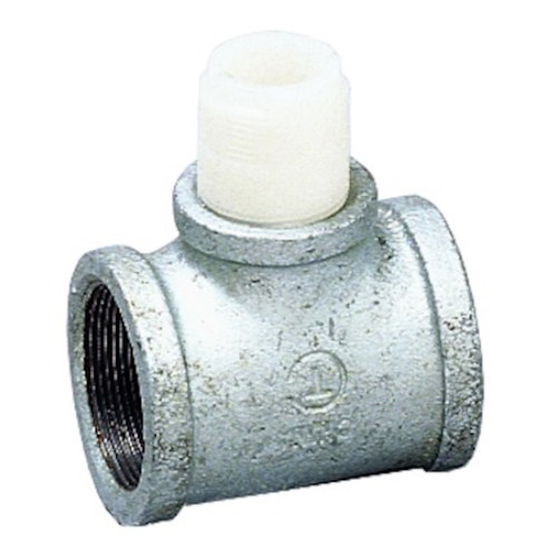 Signet 2.0" Galvanized Iron Threaded Tee with NPT Threads and PVDF Insert, 198801424