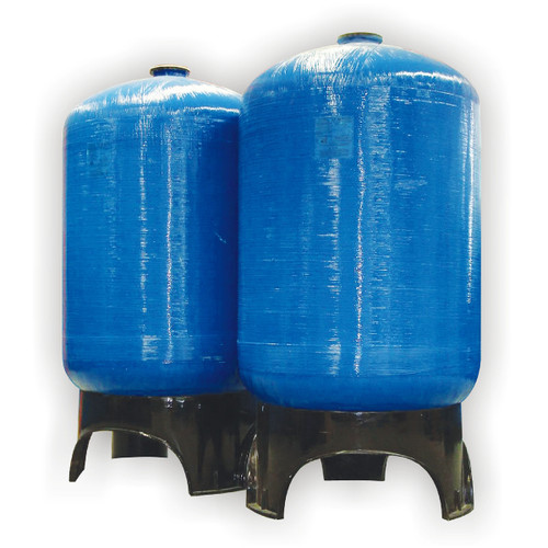 softener / filtration system Tank, 24" x 72", 6" Top and Bottom Flange, with Tripod Base, Natural