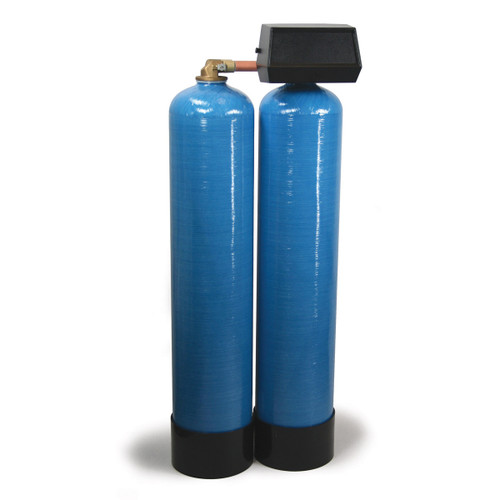 Fleck 9000 Meter Control Twin-Alternating Water Softener-- 64,000 Grain, Twin Mineral Tanks, Bypass and Fine Mesh Resin