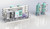 Front-left view of the 50,000 GPD seawater desalination skid with four 8-inch membrane pressure vessels, chemical dosing tanks and the two multi-media pre-treatment filters