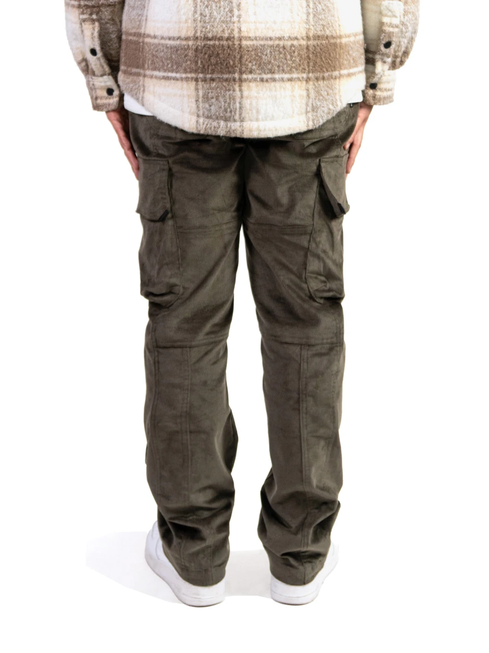 Olive Corduroy Cargo Pants