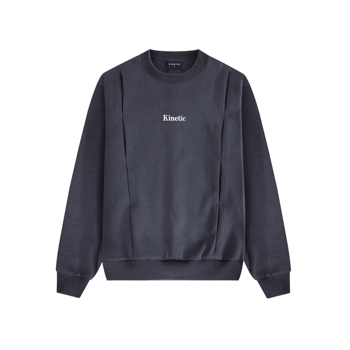 VINTAGE BLACK PLEAT CREWNECK