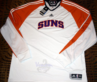 Adidas Phoenix Suns White On-Court LS Shooting Shirt