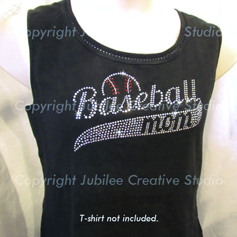 Baseball Mom Classic Iron On Rhinestone Transfer