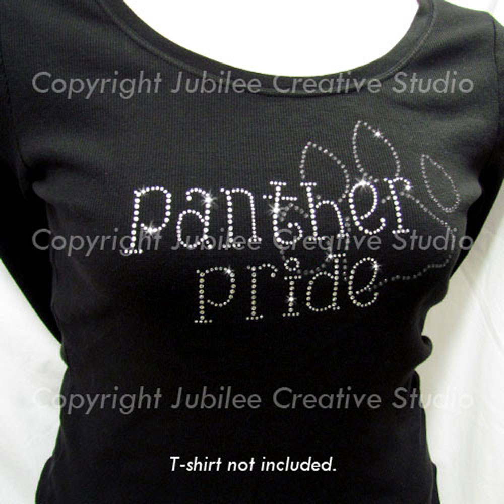 Pride Rhinestone Transfer Panther Pride Iron On Rhinestone Transfer