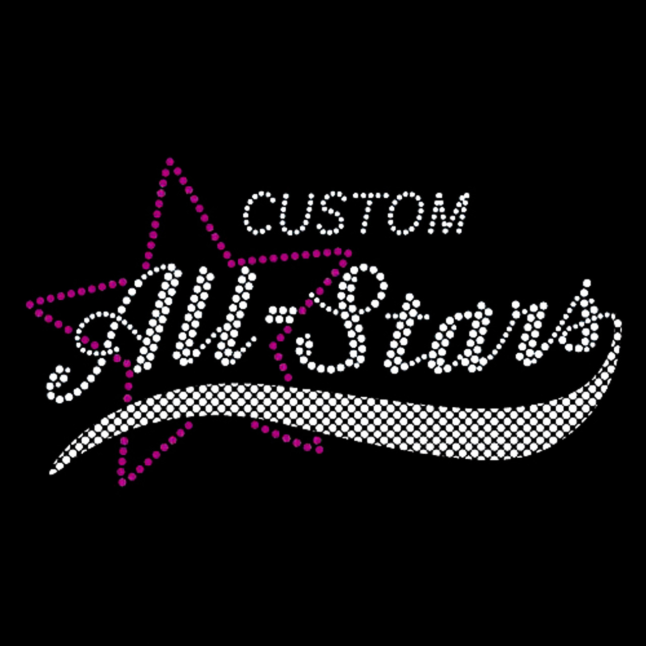 Custom All-Stars Iron On Rhinestone Transfer