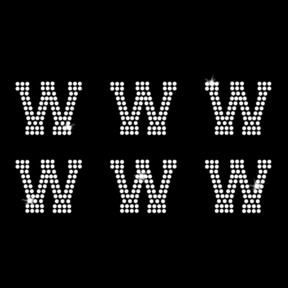 W Athletic Jersey Letter Sheets Iron On Rhinestone Transfer